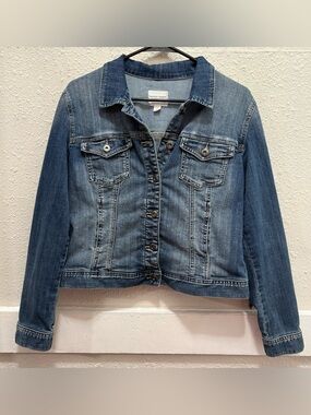Melrose and Market Ruffle Back Denim Jean Jacket Size M